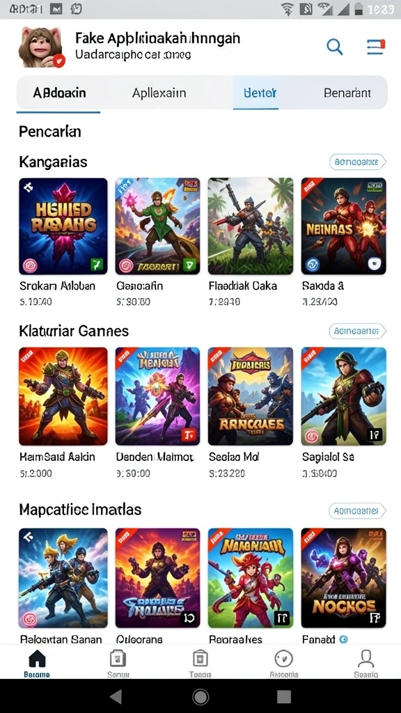 Pengguna sedang menikmati mode permainan baru.