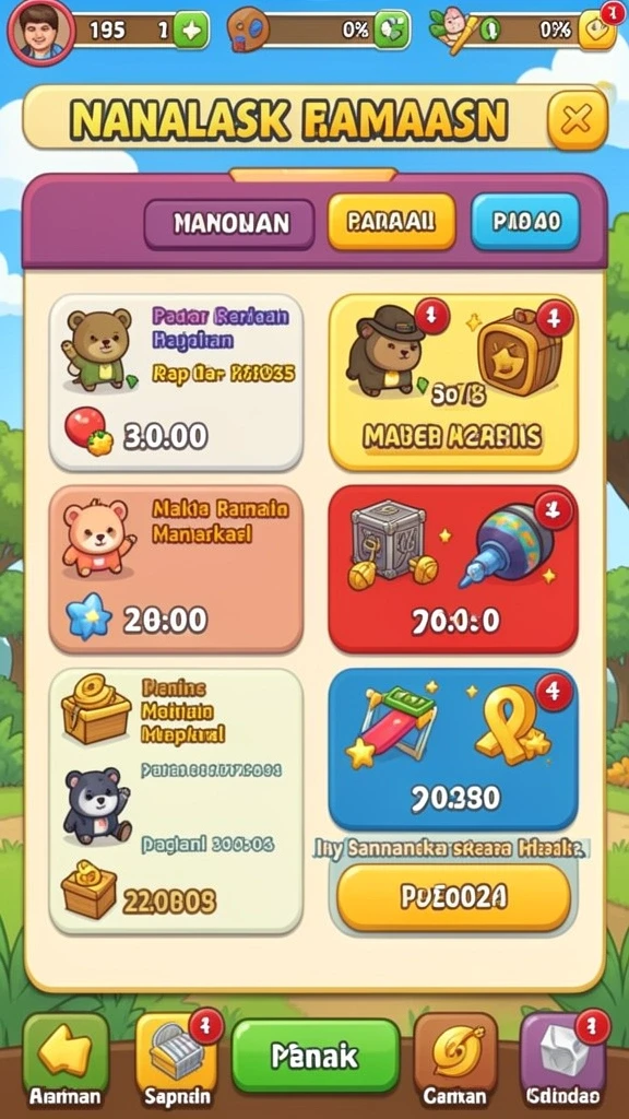 Pengguna memilih karakter favorit mereka.
