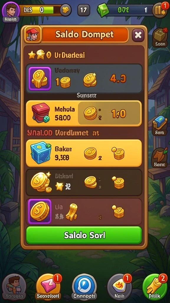 Screenshot gameplay dengan level yang penuh tantangan.