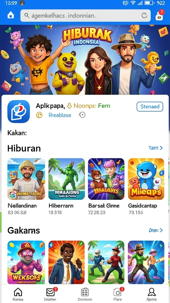 Tampilan awal yang menarik dan penuh warna.