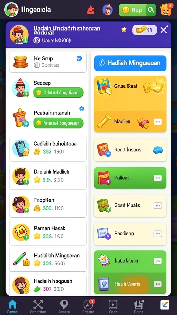 Fitur chat langsung untuk berinteraksi dengan pemain lain.